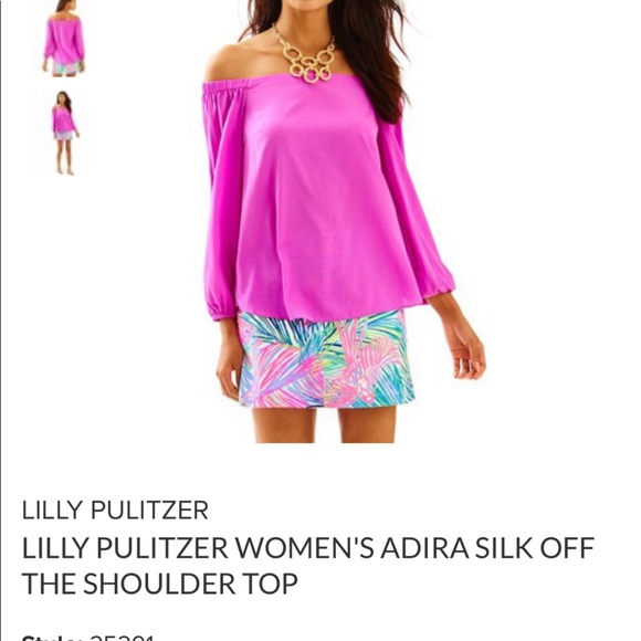 LILLY PULITZER WOMEN'S ADIRA SILK TOP - Picture 4 of 4